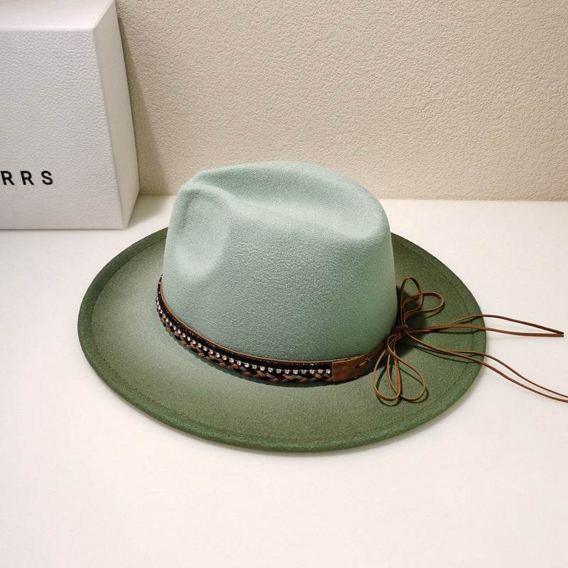 Woolen Fedora Hat Female Vintage Top Hat - Mubimart