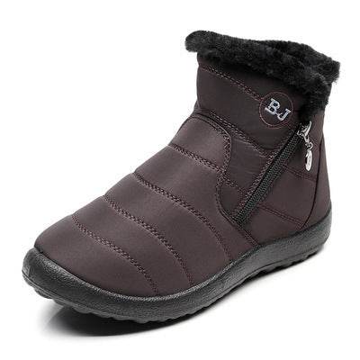 Umbrella Cloth Snow Boots Side Zipper Cotton Boots Mid-calf Waterproof Snow Boots - Mubimart