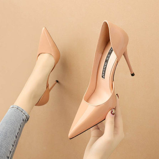 Pointed-toe High-heeled Shoes With Hollow Stilettos - Mubimart