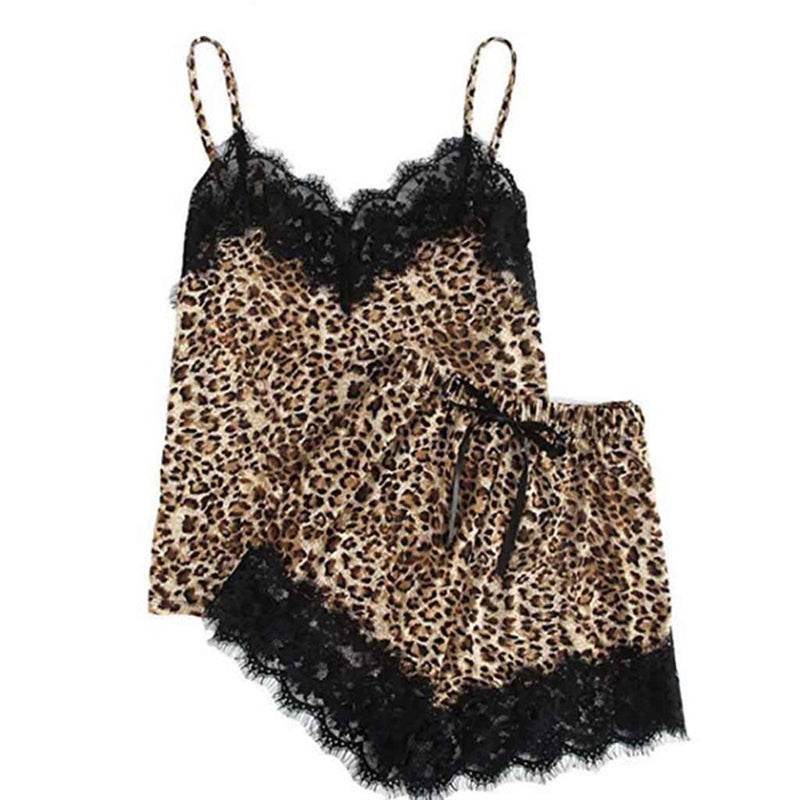 Home Ladies Tank Top Shorts Pajama Set - Mubimart