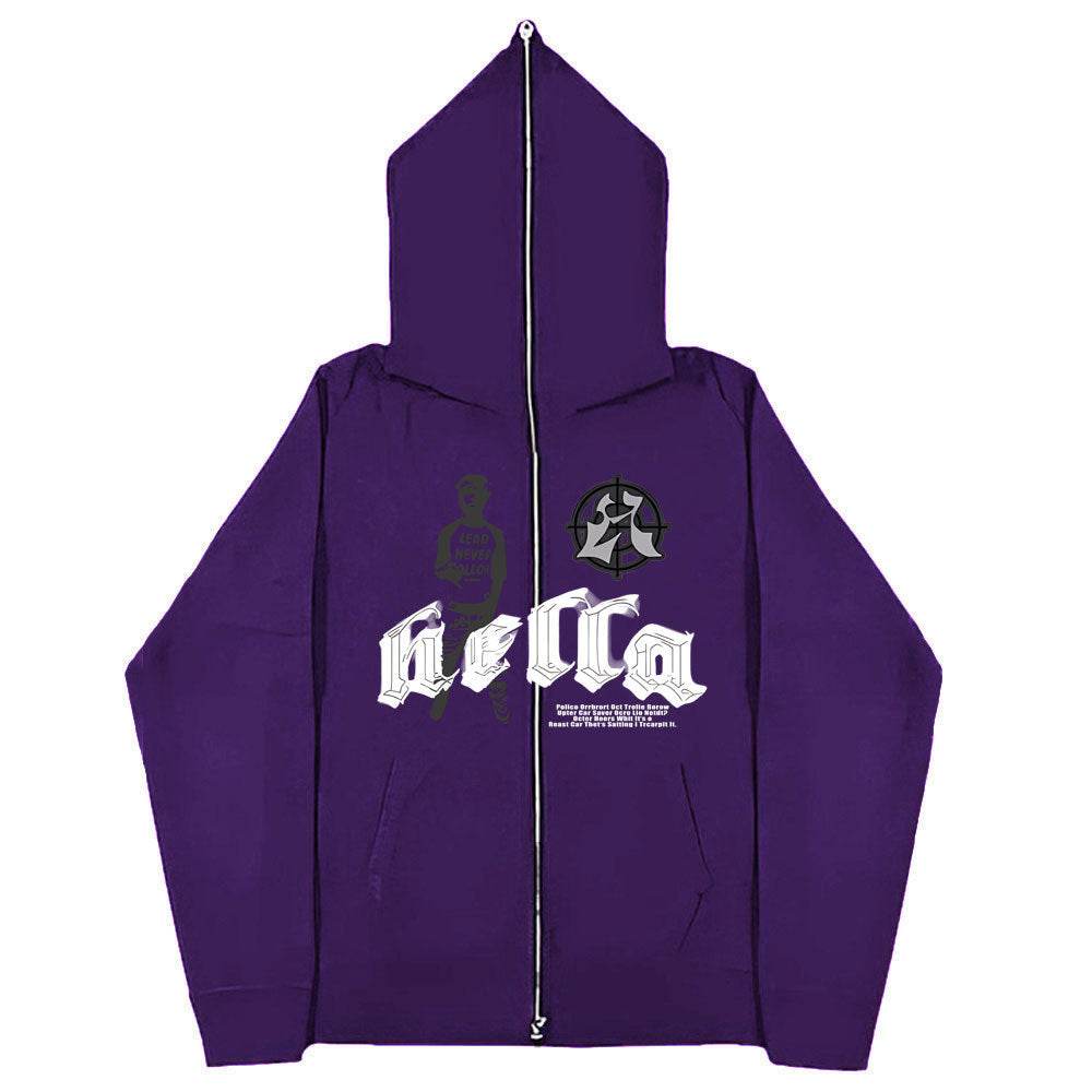Men's And Women's Hoodies Gothic Couple Harajuku Large Size Zipper Sweatshirt - Mubimart