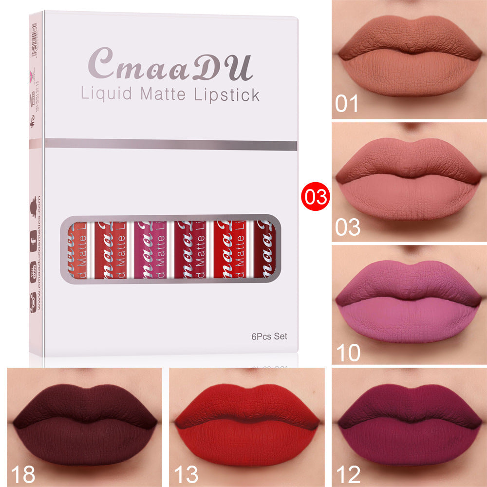 6pcs Matte Non-Stick Lip Gloss - Mubimart - Lip Stick 