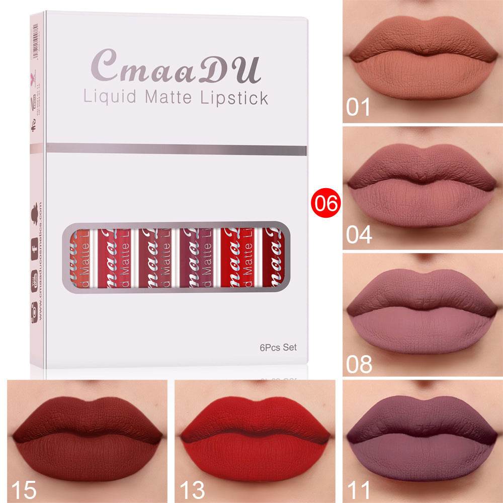 6pcs Matte Non-Stick Lip Gloss - Mubimart