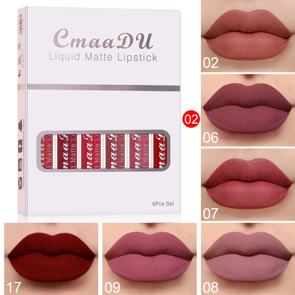 6pcs Matte Non-Stick Lip Gloss - Mubimart -  