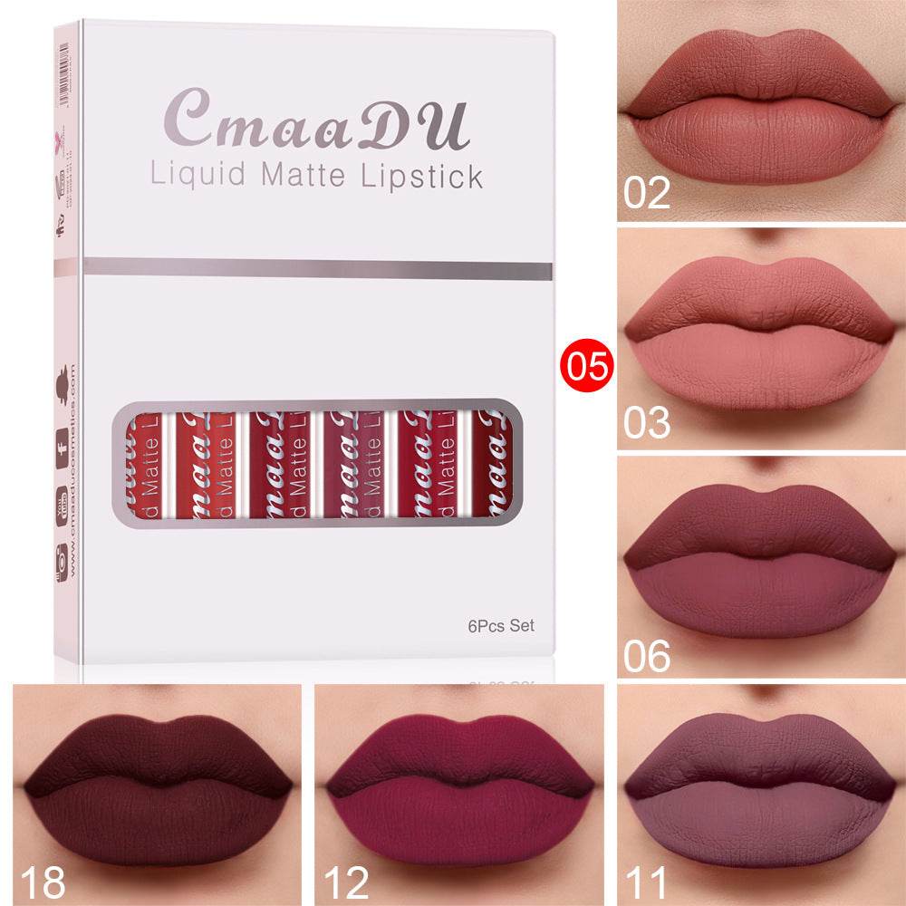 6pcs Matte Non-Stick Lip Gloss - Mubimart