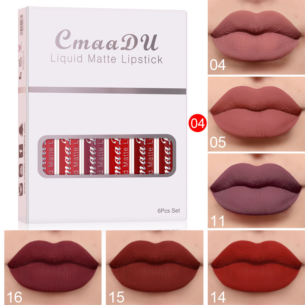 6pcs Matte Non-Stick Lip Gloss - Mubimart -  