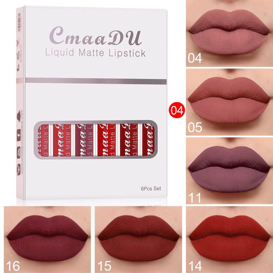 6pcs Matte Non-Stick Lip Gloss - Mubimart