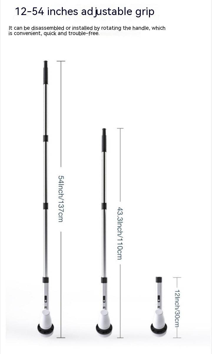 7-in-1 Wireless Cleaning Brush Long Handle Retractable Bathroom Toilet Floor Electric Brush - Mubimart