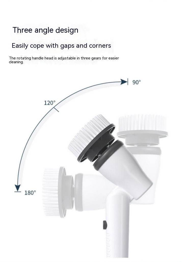 7-in-1 Wireless Cleaning Brush Long Handle Retractable Bathroom Toilet Floor Electric Brush - Mubimart