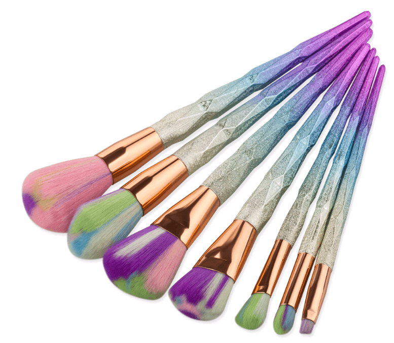 7 makeup brushes, makeup tools, diamond makeup brush foundation brush - Mubimart