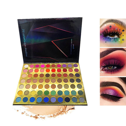 70 Color Eyeshadow Multicolor Eyeshadow Palette Matte Pearlescent Color - Mubimart