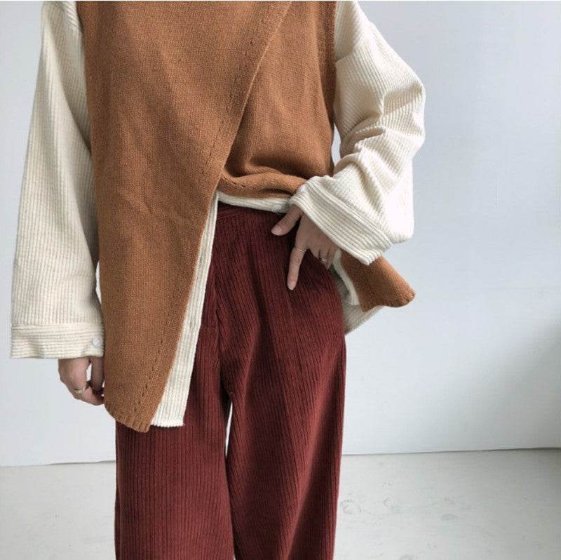 Turtleneck knitted vest vest sweater - Mubimart