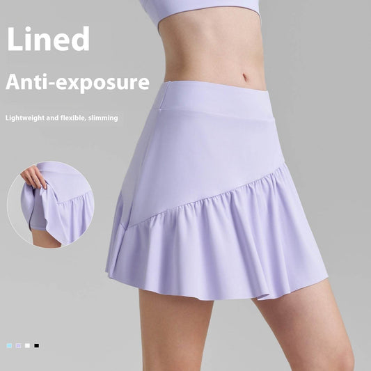 Pleated Fitness Yoga Skirts Sports Tennis Skirt - Mubimart