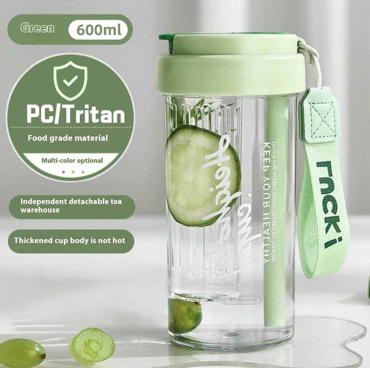 Plastic Water Cup Scented Tritan High Temperature Resistant Large Capacity Cup - Mubimart