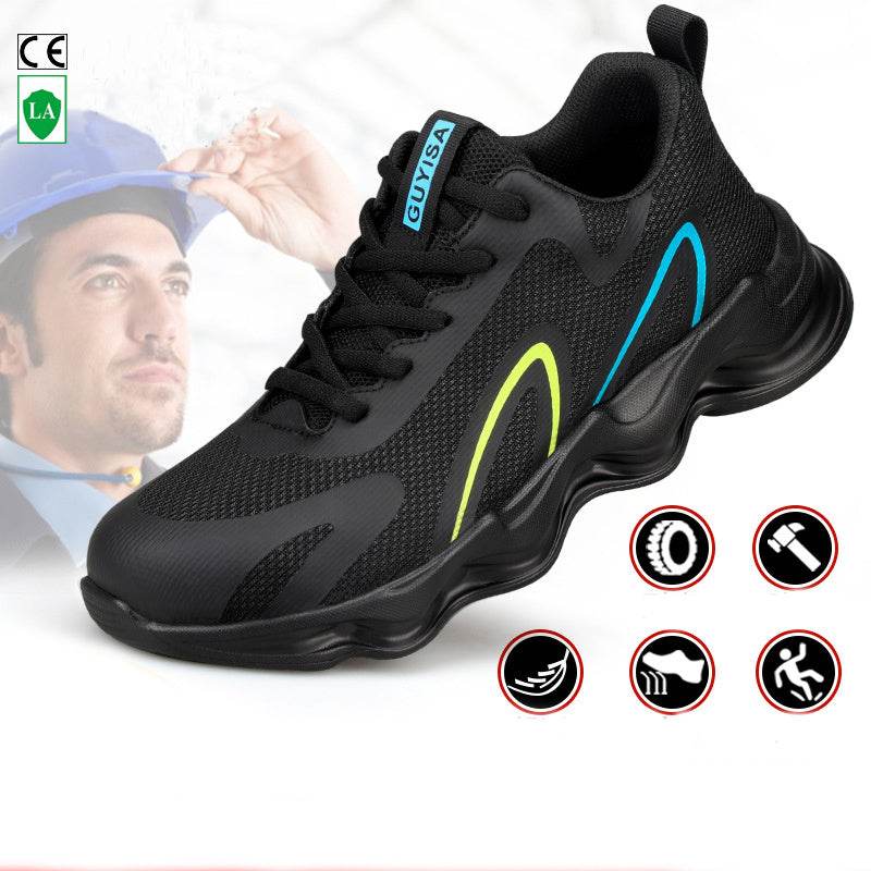 Steel Toe Shoes For Men Work Safety Shoes Nonslip Indestructible Sneakers - Mubimart