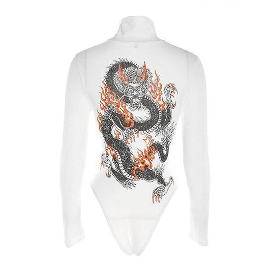 DRAGON FLAME BODYSUIT - Mubimart