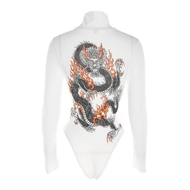 DRAGON FLAME BODYSUIT - Mubimart - Bodysuit 