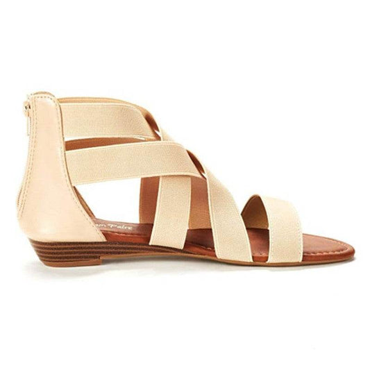Cross Strap Wedge Sandals - Mubimart