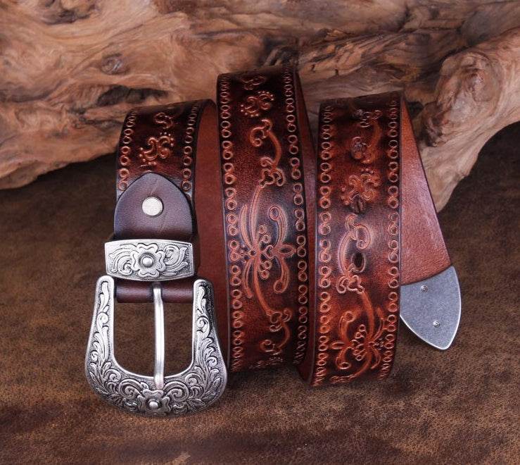 Jeans Belt Head Layer Cowhide Belt - Mubimart