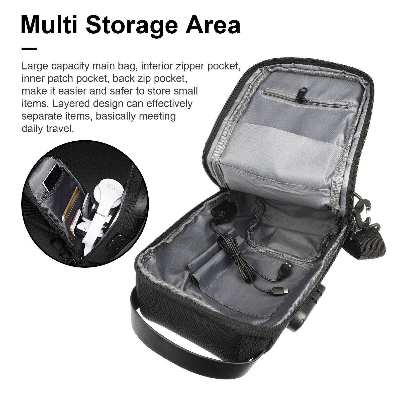 Men's Waterproof Oxford Multifunction Crossbody Bags Anti-theft Shoulder Bags Messenger Sling Chest Bag Pack For Male Sling Shoulder Crossbody Waterproof Anti-theft Chest Bag Backpack Pack USB - Mubimart
