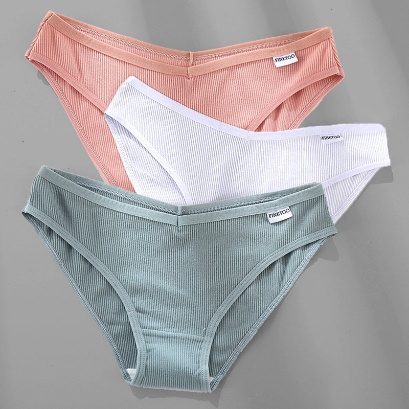 3PCS M-4XL Cotton Panties Female Underwear Sexy Women Briefs - Mubimart -  