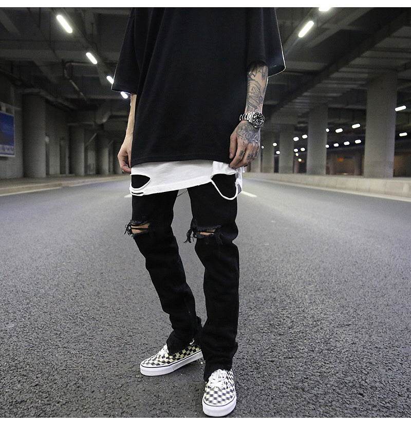 Slim-fit zippered jeans - Mubimart