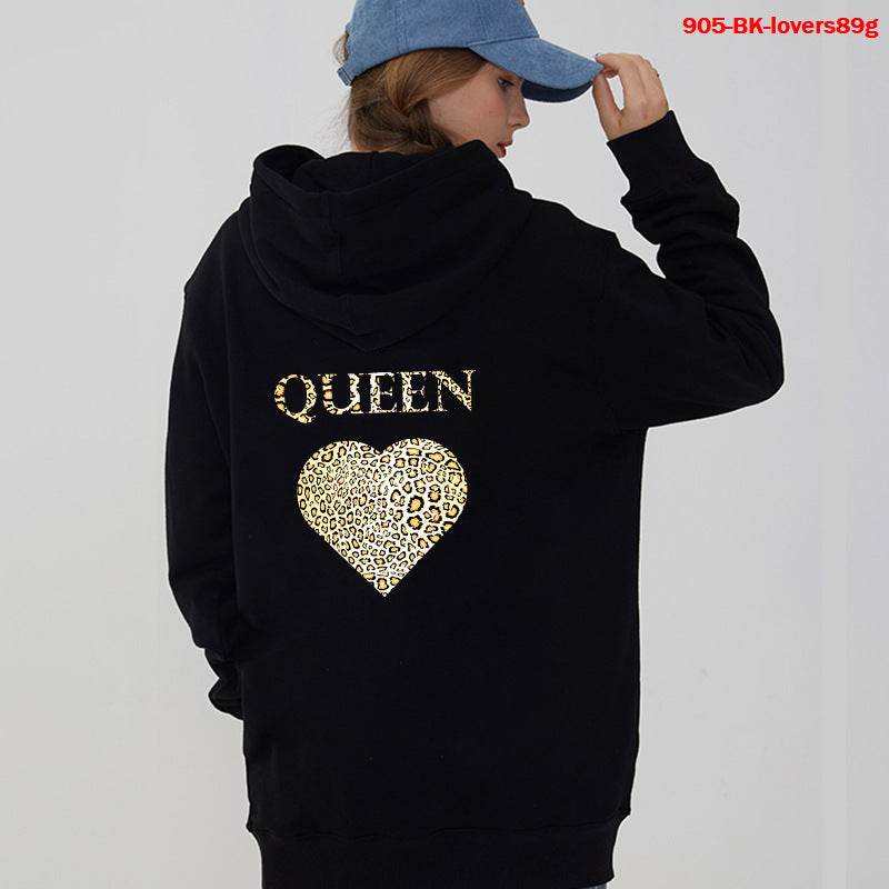 Women Hoodies King Queen Printed Sweatshirt Lovers - Mubimart