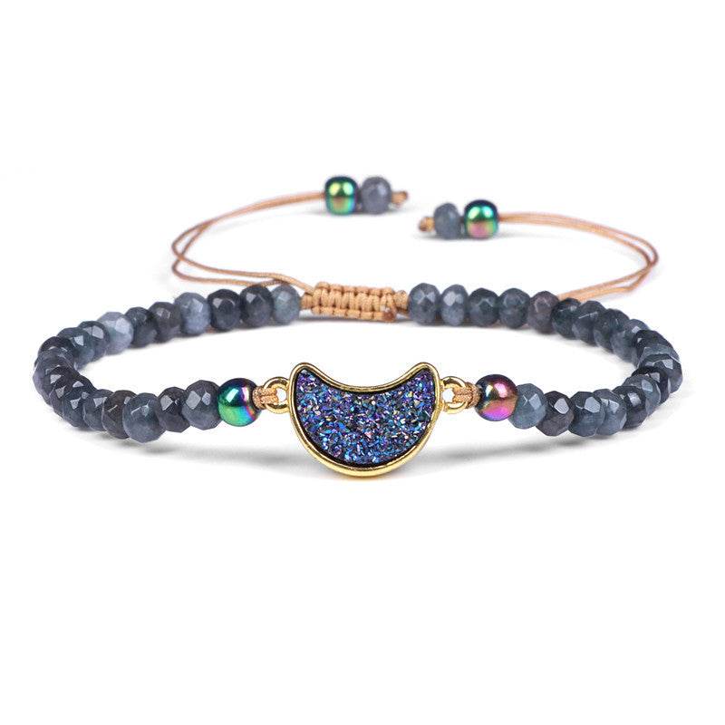 Natural Stone Woven Bracelet Mixed Shape Beads Bracelet Quartz Adjustable Rope Bracelets For Men Women Charm Fashion Jewelry - Mubimart