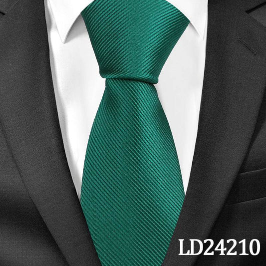 Pinstripe Classic Plain Polyester Tie Set Fashion 6cm Solid Color Linen Cotton Necktie Bright Ties Pin Clips Clasp Colourful For Men's Clothing Accessories - Mubimart