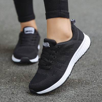 Women Casual Shoes Fashion Breathable Walking Mesh Flat Shoes Woman White Sneakers Women Tenis Feminino Female Shoes - Mubimart