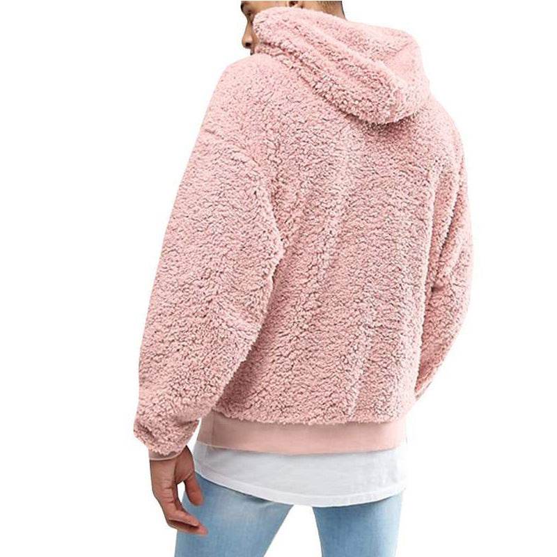 Autumn New Mens Warm Hoodie Fluffy Fleece Hooded Winter Sweatshirts Casual Long Sleeveless Sweatshirt Pullover Fashion - Mubimart