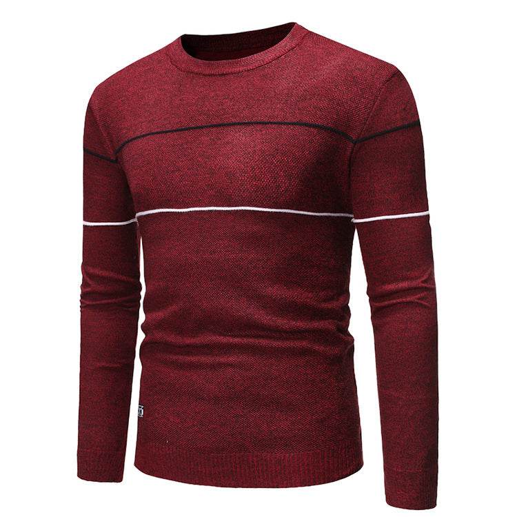 Round neck casual pullover sweater sweater - Mubimart