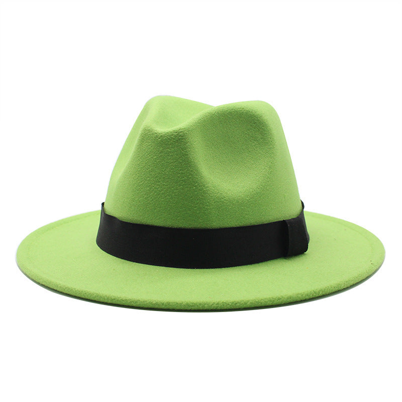 Nieuwe Panama Flat Brim Fedora Hoed Wollen Hoed Heren En Dames Hoeden