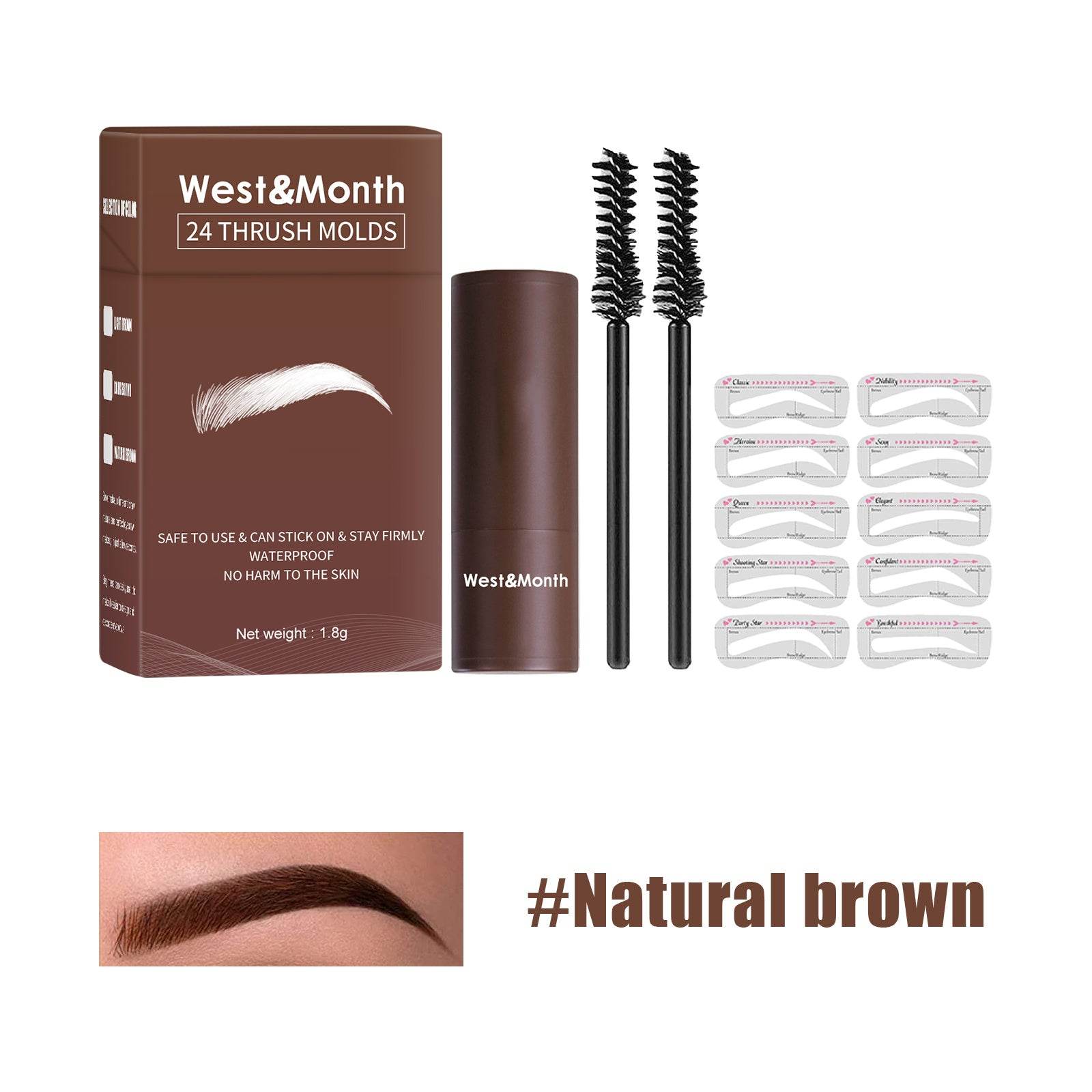 West&Month Seal Eyebrow Powder Lazy Eyebrow Stamp Powder Set Is Long-lasting, Waterproof, Sweatproof, Non-flamming, And Non-smudging - Mubimart