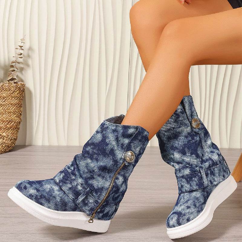 Plus Size Slimming Small Western Cowboy Boot - Mubimart