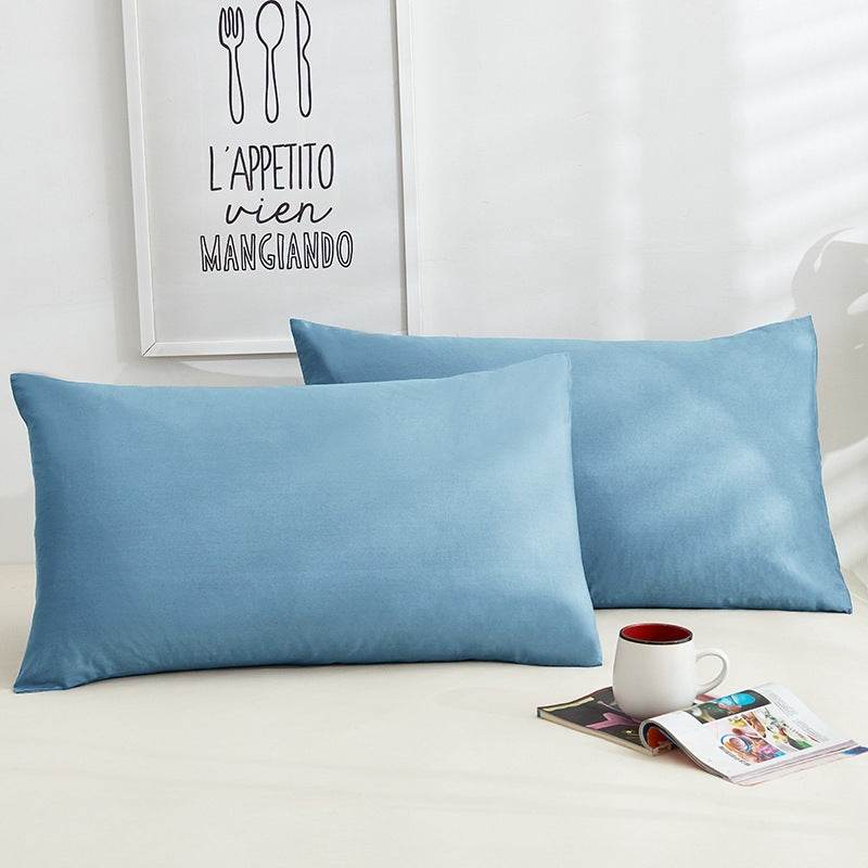 Pure Color Cotton Pillowcases A Pair Of Hotel Hotel Cotton 48X74CM - Mubimart