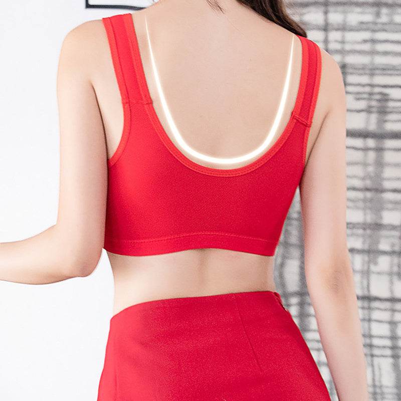 Bras For Women Front Closure Button Bra Wireless Bralette Push Up Brassiere Bra Tube Top Vest Underwear - Mubimart