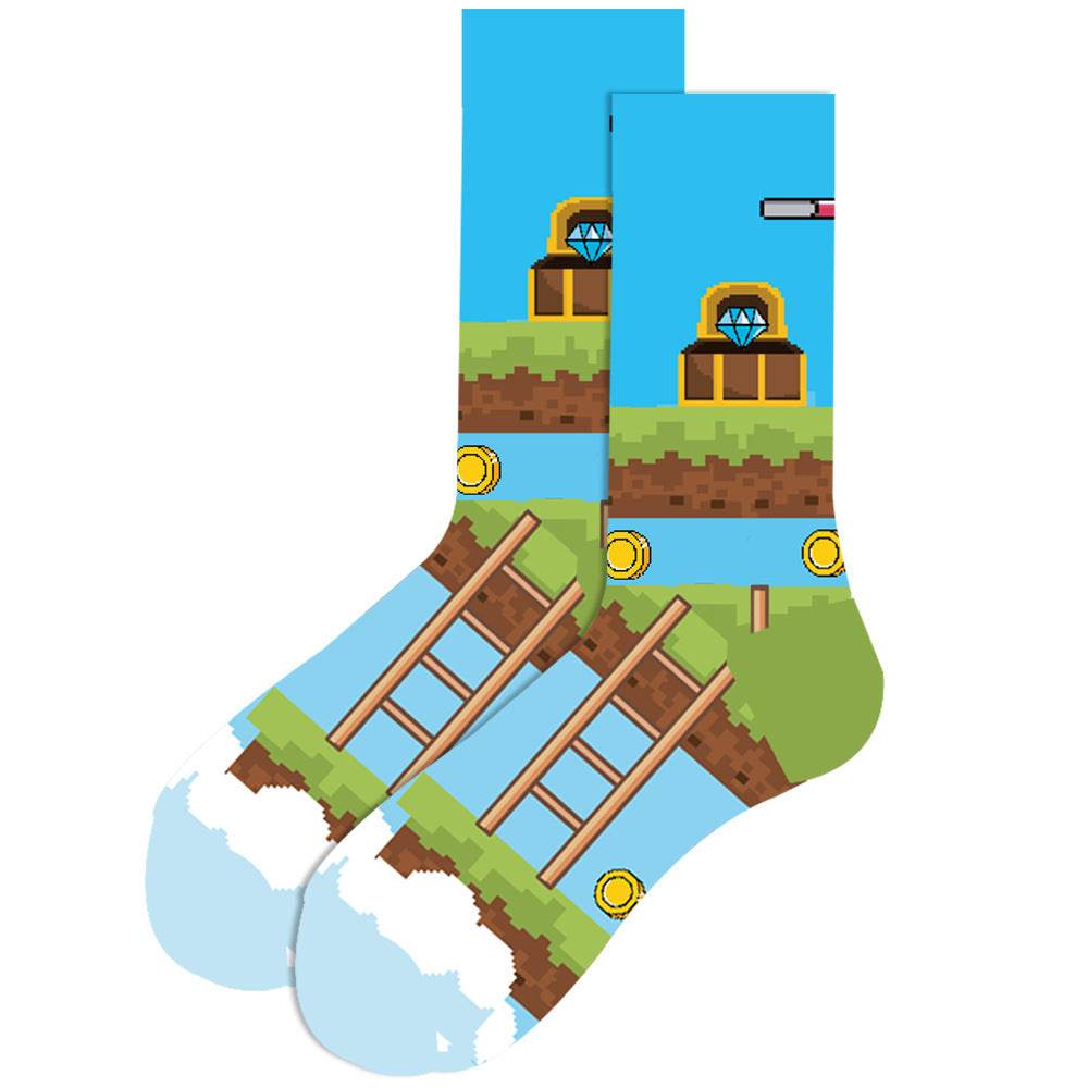 Men's Socks Santa Claus Moose Men's Mid-tube Socks Tide Cotton Socks - Mubimart