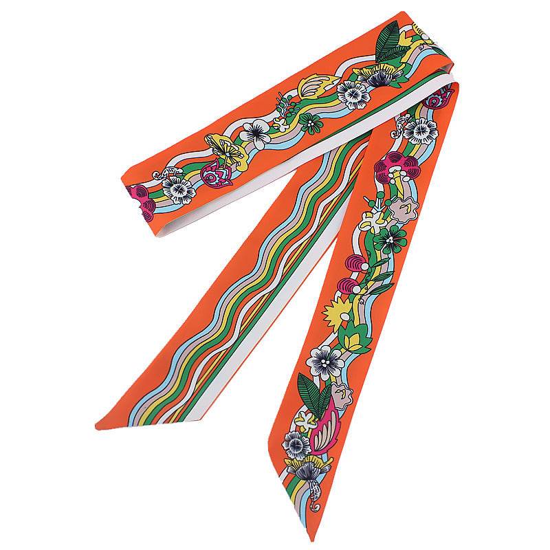 Women's French Flower Wave Imitated Silk Scarves - Mubimart