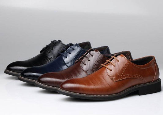 Men's leather shoes men's shoes dress business shoes large size men's shoes casual shoes - Mubimart