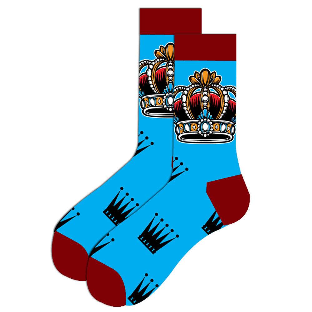 Men's Socks Santa Claus Moose Men's Mid-tube Socks Tide Cotton Socks - Mubimart