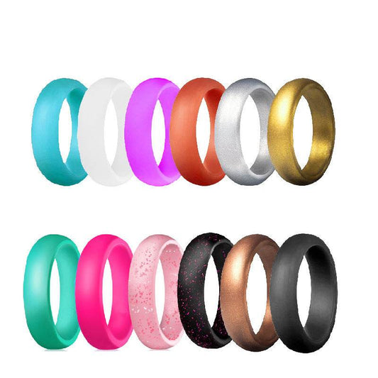 Silicone Ring Glitter Beautiful Ring Jewelry - Mubimart