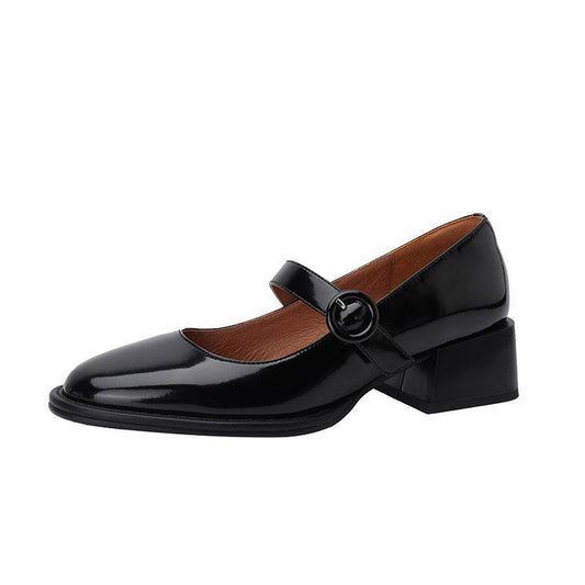 Renaissance Full Leather Mary Jane Shoes - Mubimart