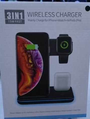 Compatible Mobile Phone Watch Earphone Wireless Charger 3 In 1 Wireless Charger Stand - Mubimart