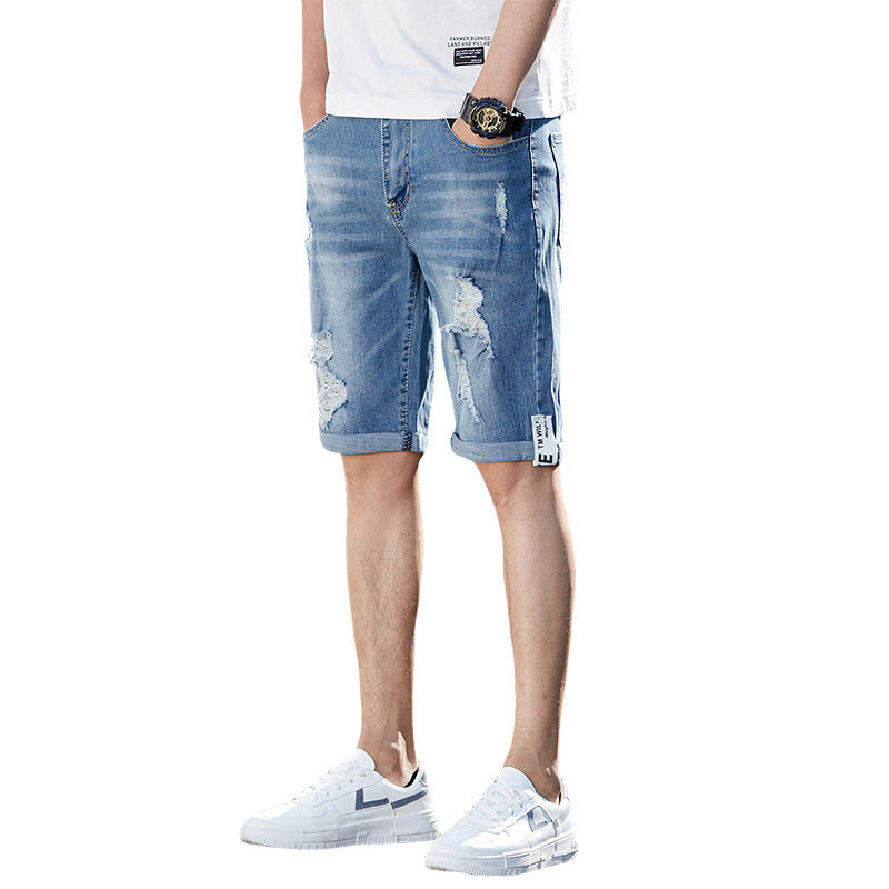 Losse denim shorts voor heren