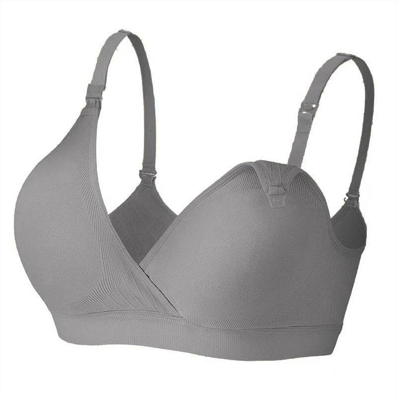 Plus Size Crossover Nursing Bra Front Button - Mubimart