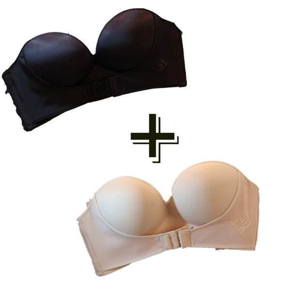 Anti-Glare One-Piece Bra Gathered Up Strapless Bra - Mubimart
