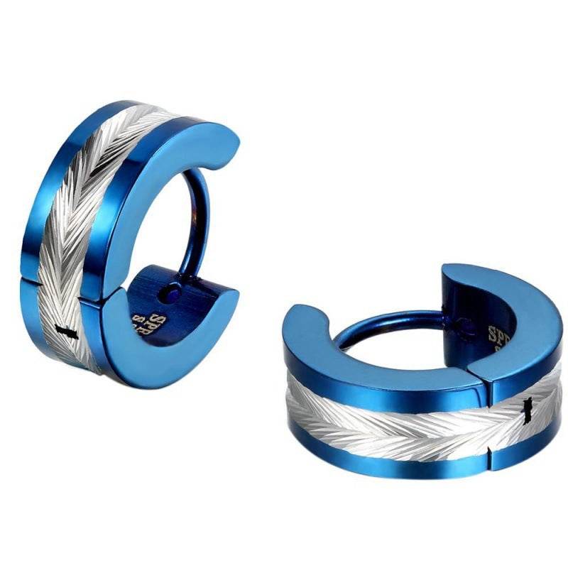 European And American Fashion Room Electric Color Stainless Steel Titanium Steel Stud Earring For Men Ear Clip - Mubimart
