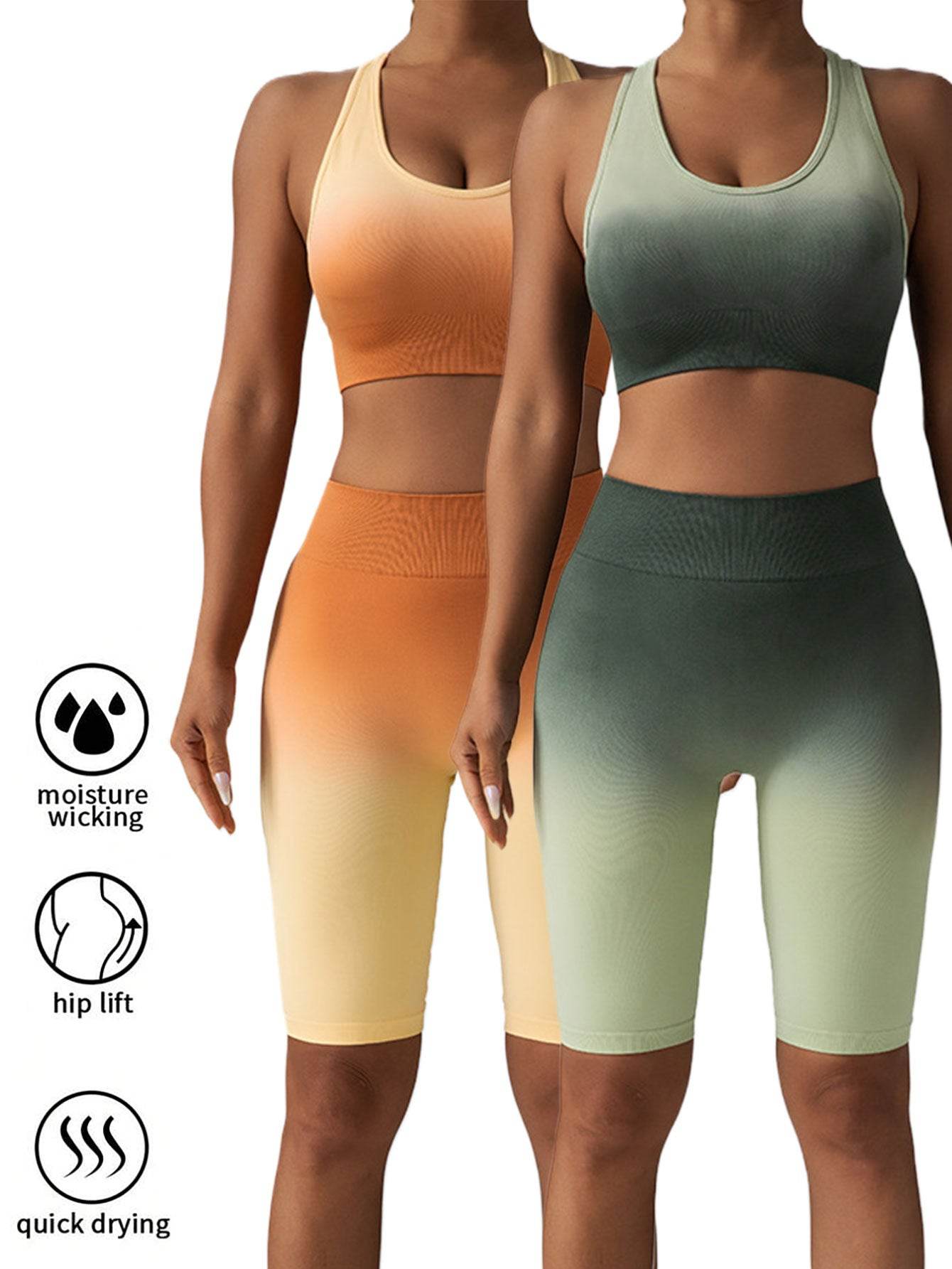 2 Pack Workout Shorts For Women Scrunch Butt Lifting High Waisted Yoga Gym Seamless Booty Biker Shorts - Mubimart
