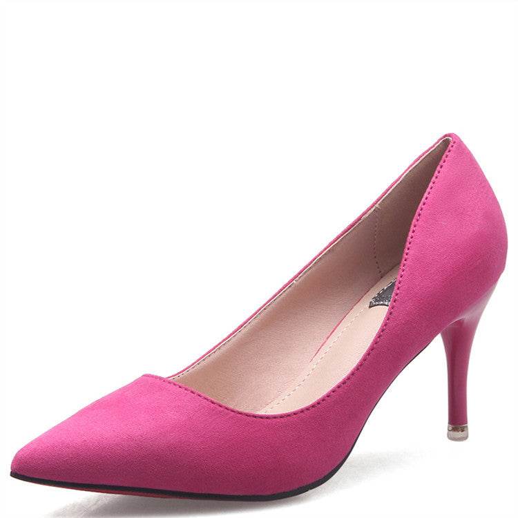 New Style Of Work In Spring, Summer, Fashion Suede, High Heels And Sexy2021 Shallow Single Shoes - Mubimart
